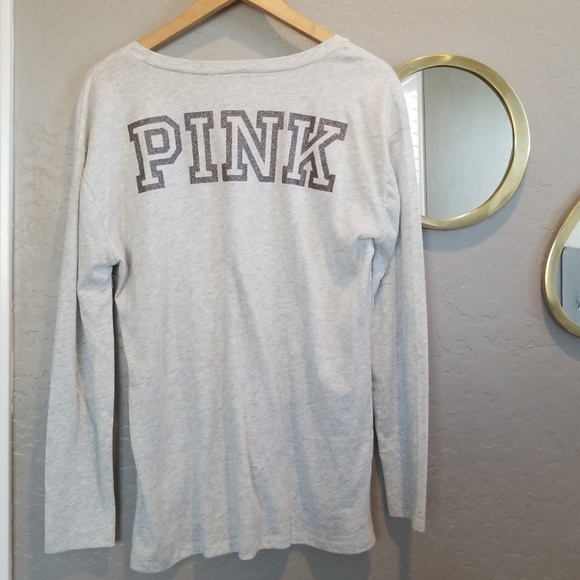 VICTORIAS SECRET PINK OKLAHOMA OU BLING BLING VNECK TEESHIRT XS NWT | Australia